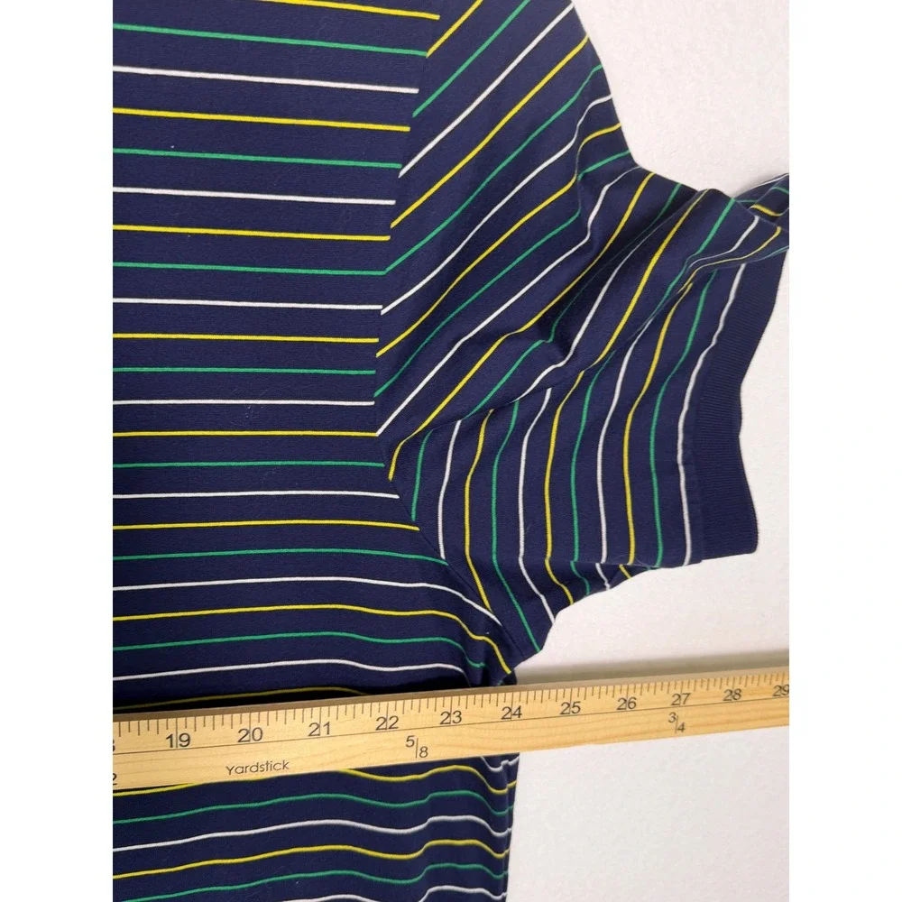 Polo Ralph Lauren Polo Shirt Men XXL Navy Blue Striped Cotton Pro Fit Big Pony